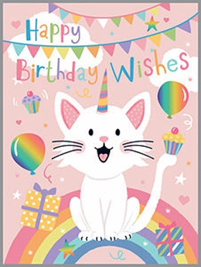 Kid-focused experiences Sensory fun for little hands Kitty Birthday Enclosure Card