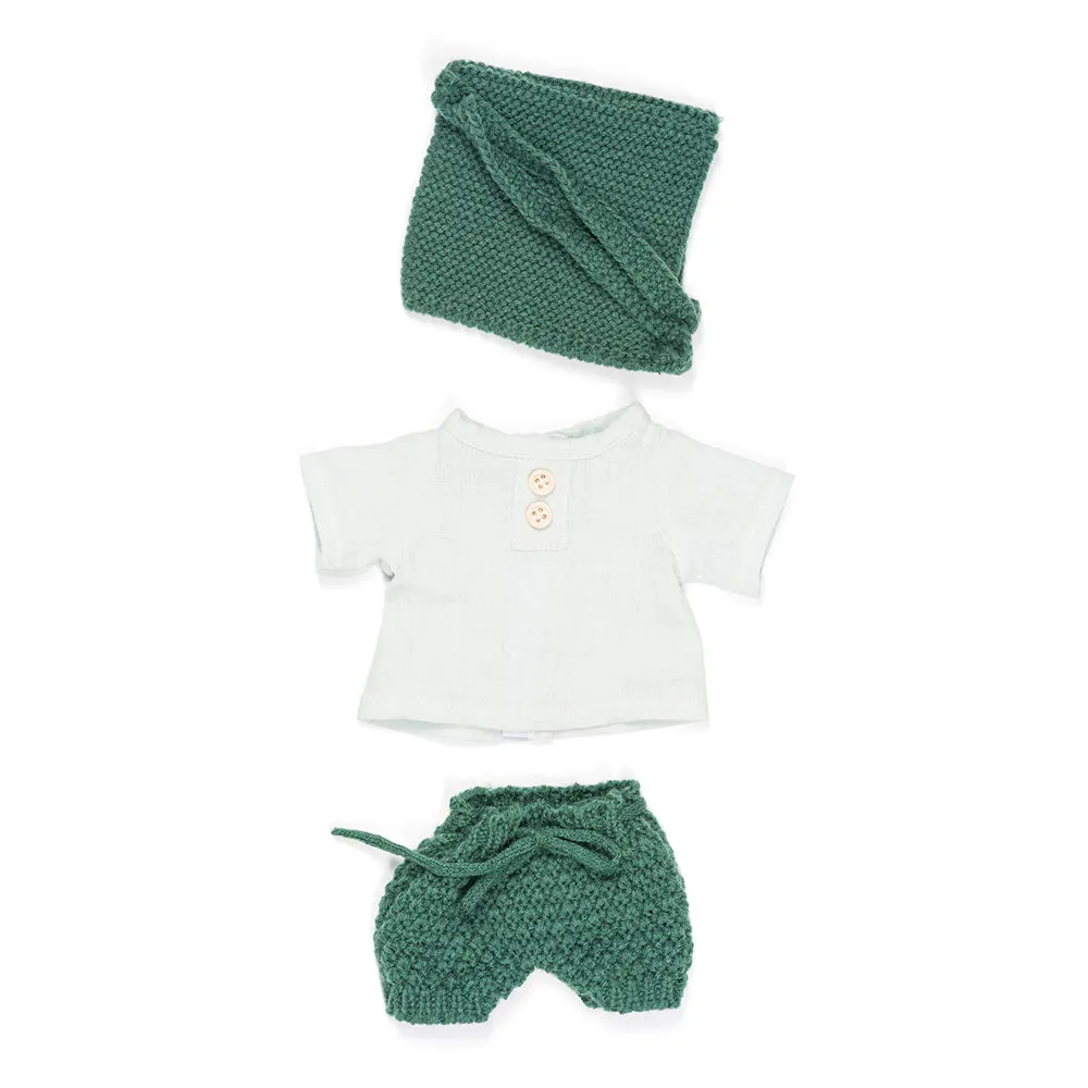 Knit Doll Outfit - 12" Forest Set & Bonnet Engaging young minds Little learners