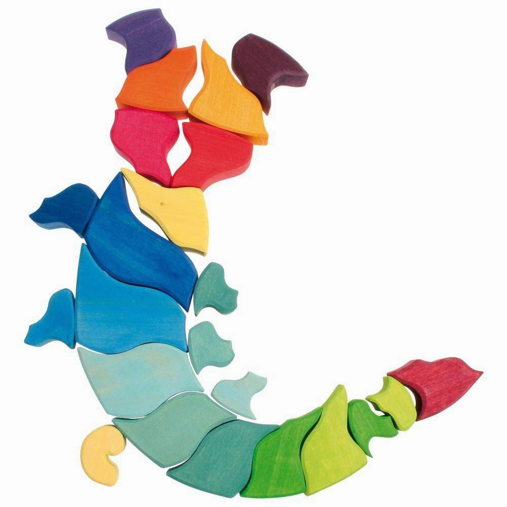 Large Ammonite Snail - Wooden Puzzle Blocks Quiet play for growing minds