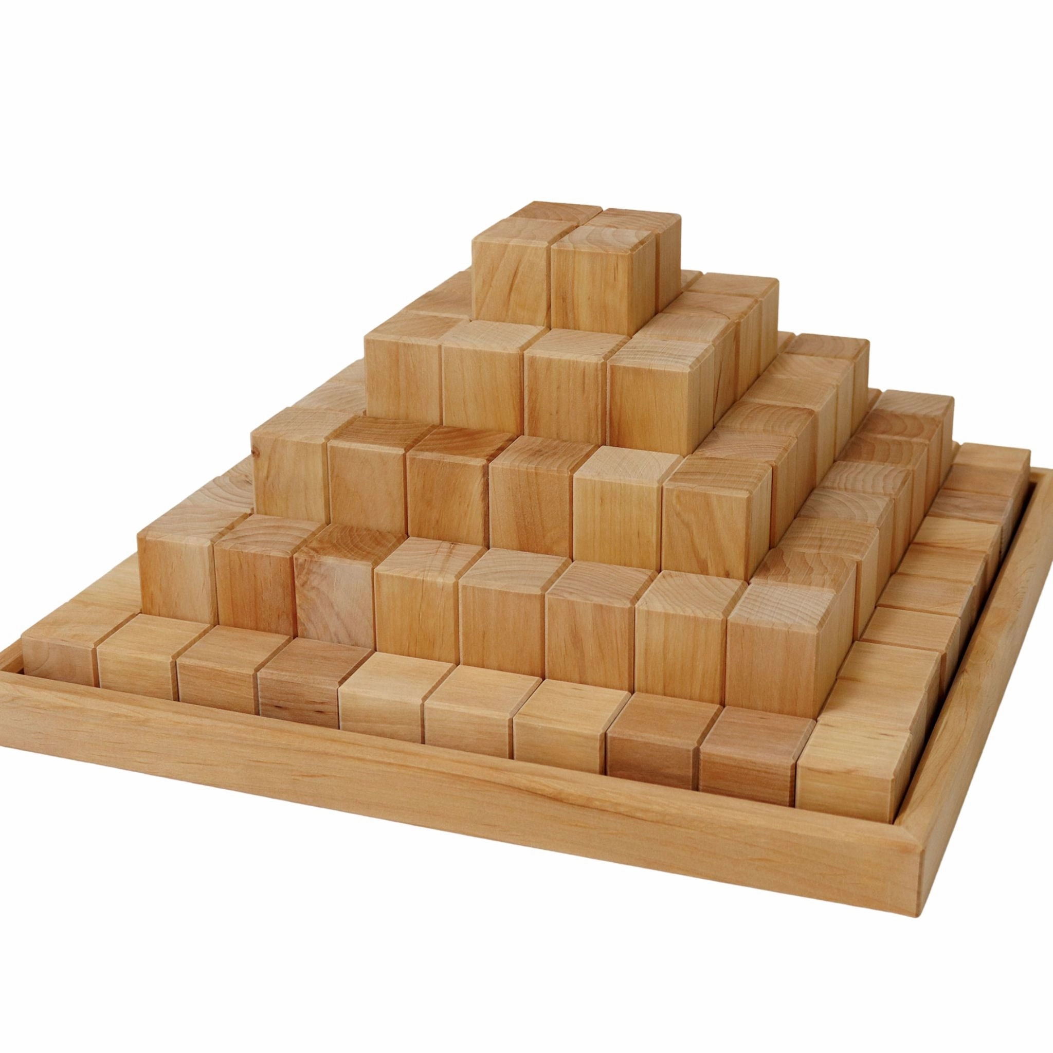 Large Natural Wooden Stepped Pyramid Young explorers