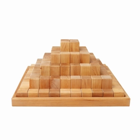 Little builders Large Natural Wooden Stepped Pyramid