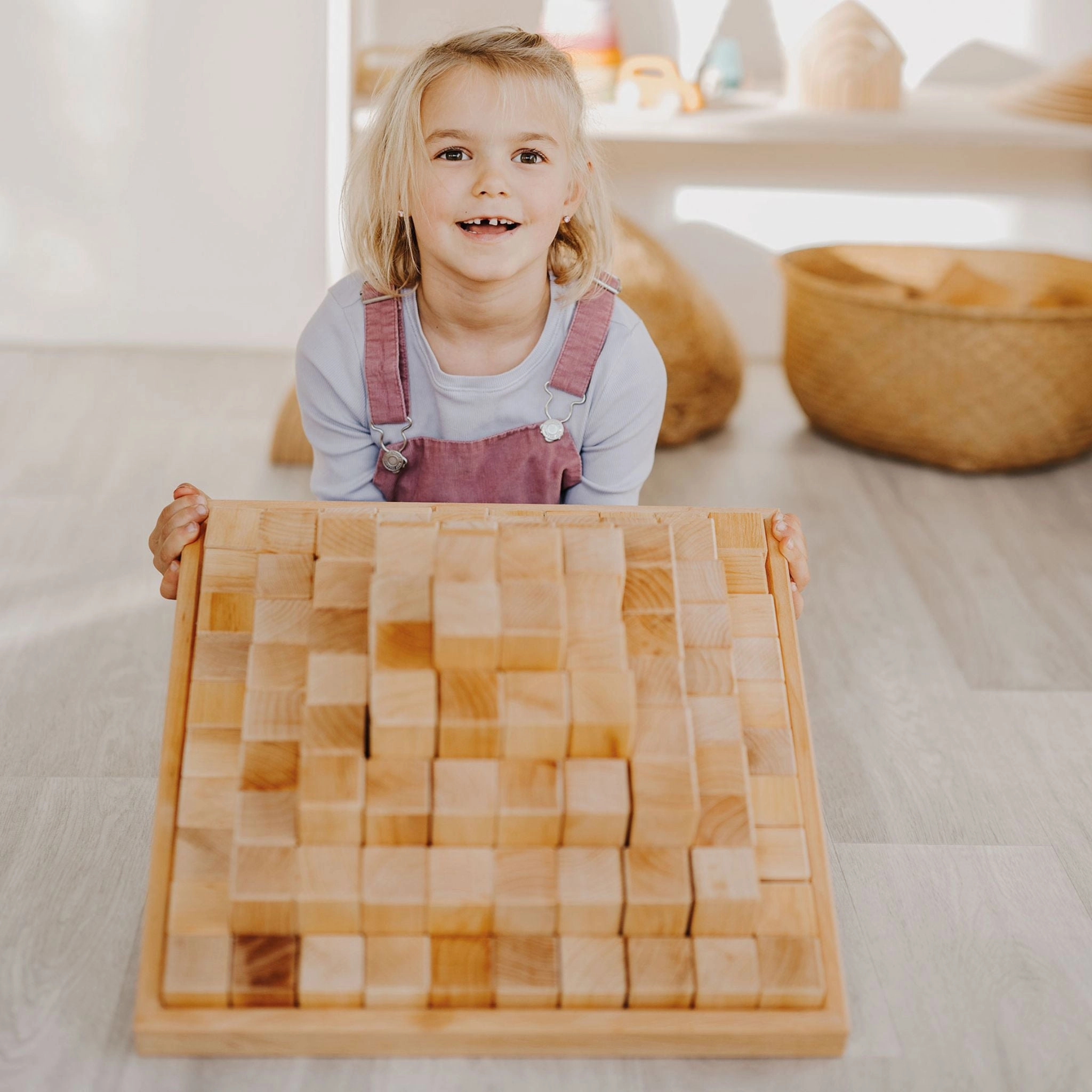 Large Natural Wooden Stepped Pyramid Young learners Learn & grow