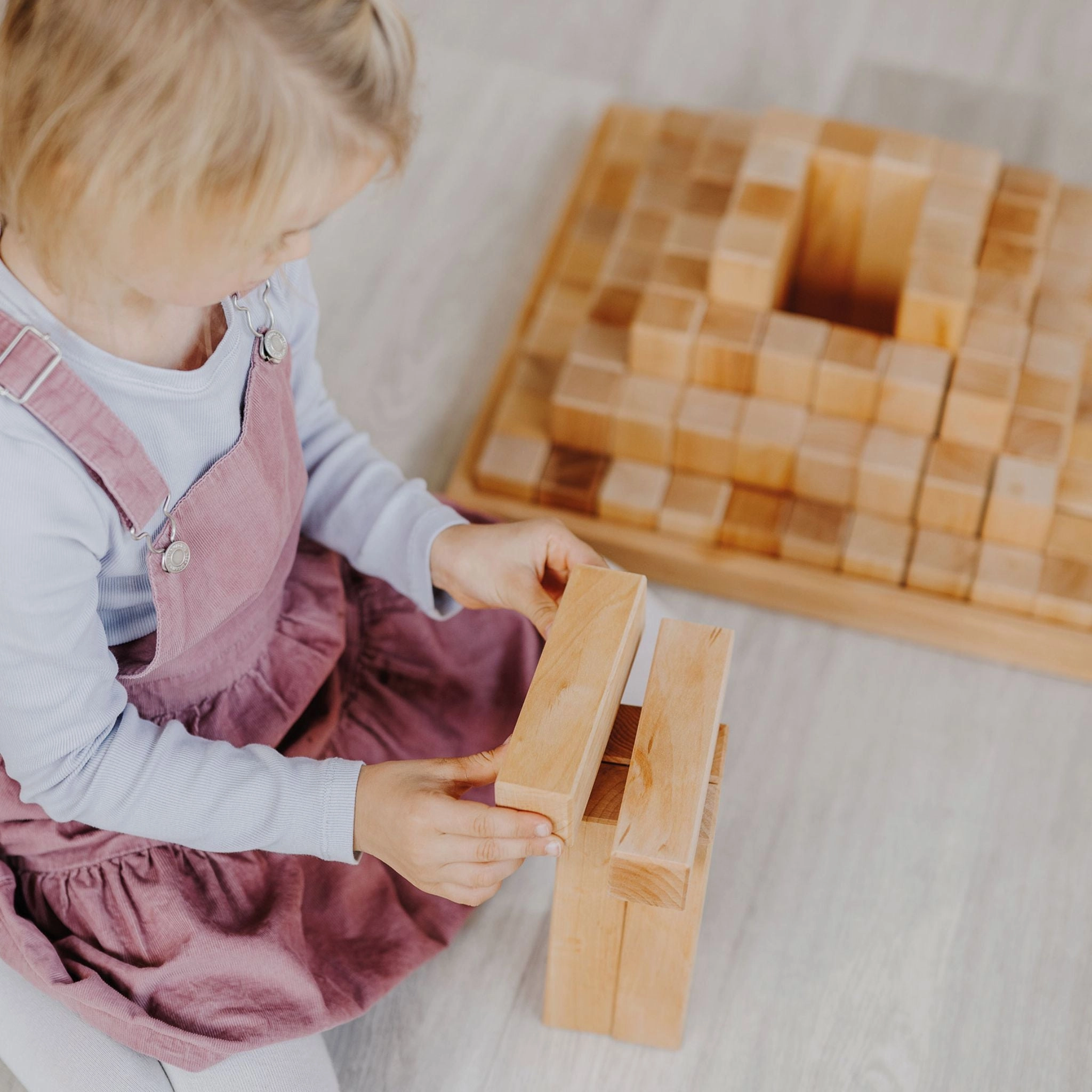 Fun that fuels growth Tiny thinkers Large Natural Wooden Stepped Pyramid