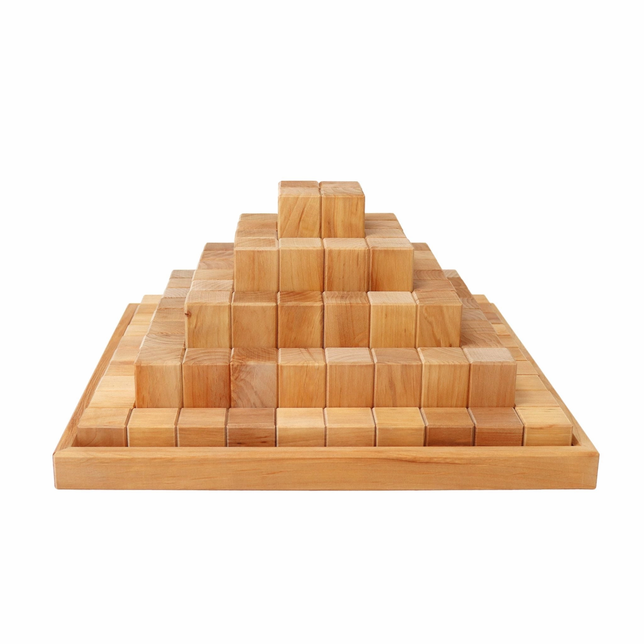 Little builders Large Natural Wooden Stepped Pyramid
