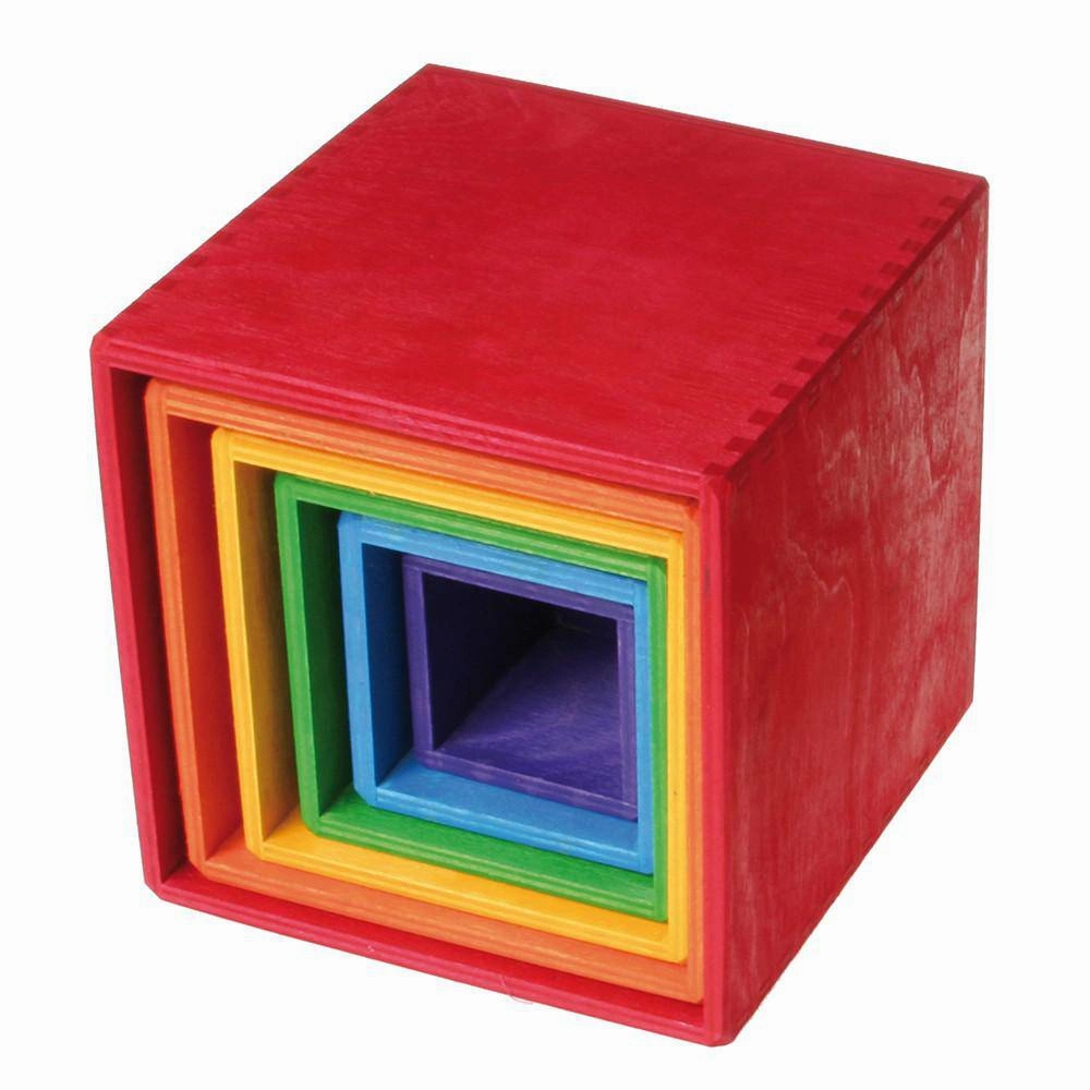 Parent-approved learning Preschool minds Large Rainbow Wooden Nesting Cubes
