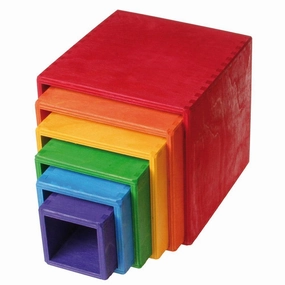 Joyful learning Large Rainbow Wooden Nesting Cubes