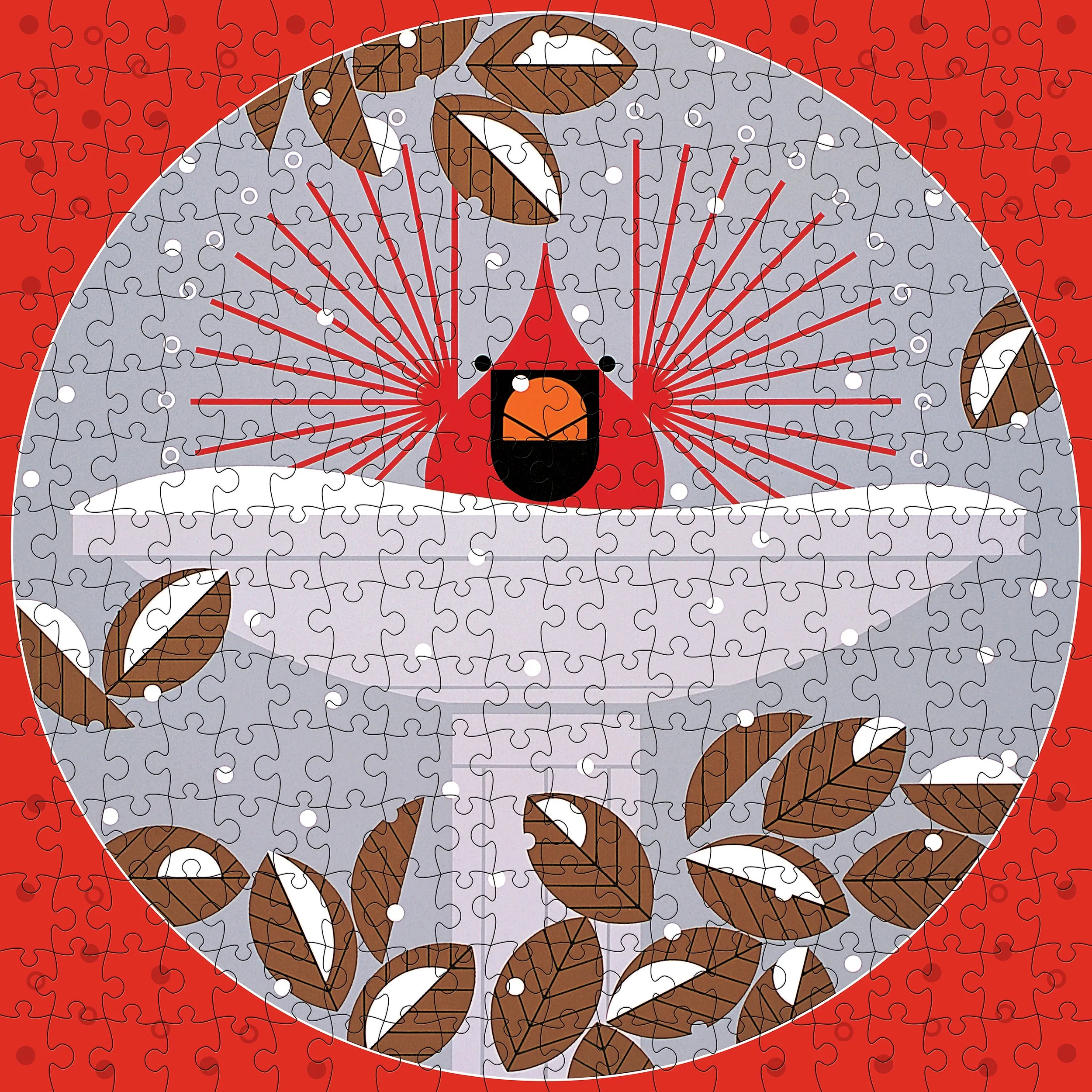 Charley Harper "Brrrrrdbath" 300-Piece Jigsaw Puzzle Fun that fuels growth Moments of imagination