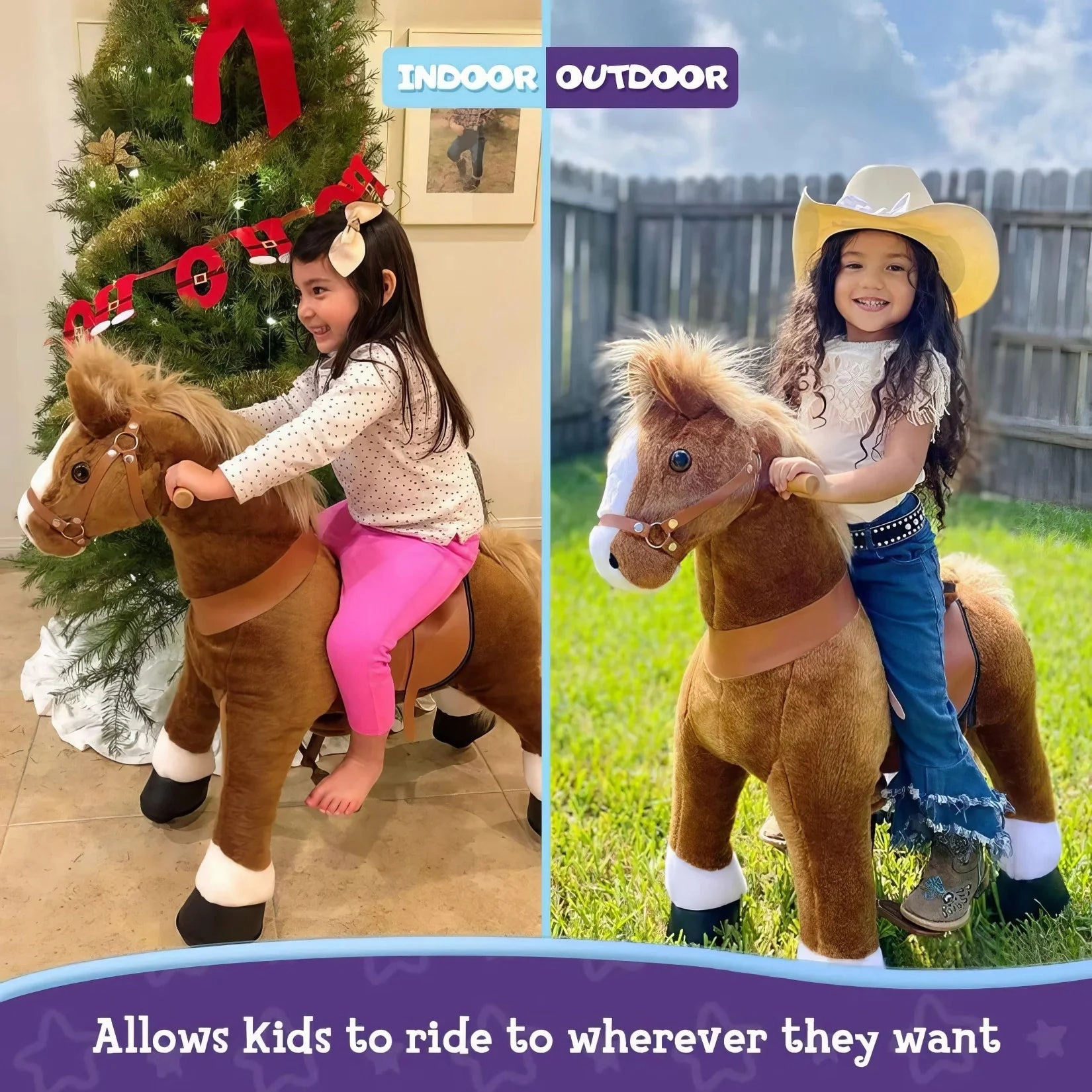 Kid-centered learning Fun for curious minds Ponycycle Mechanically Walking Ride-On Brown Horse - Ages 4-8 Years