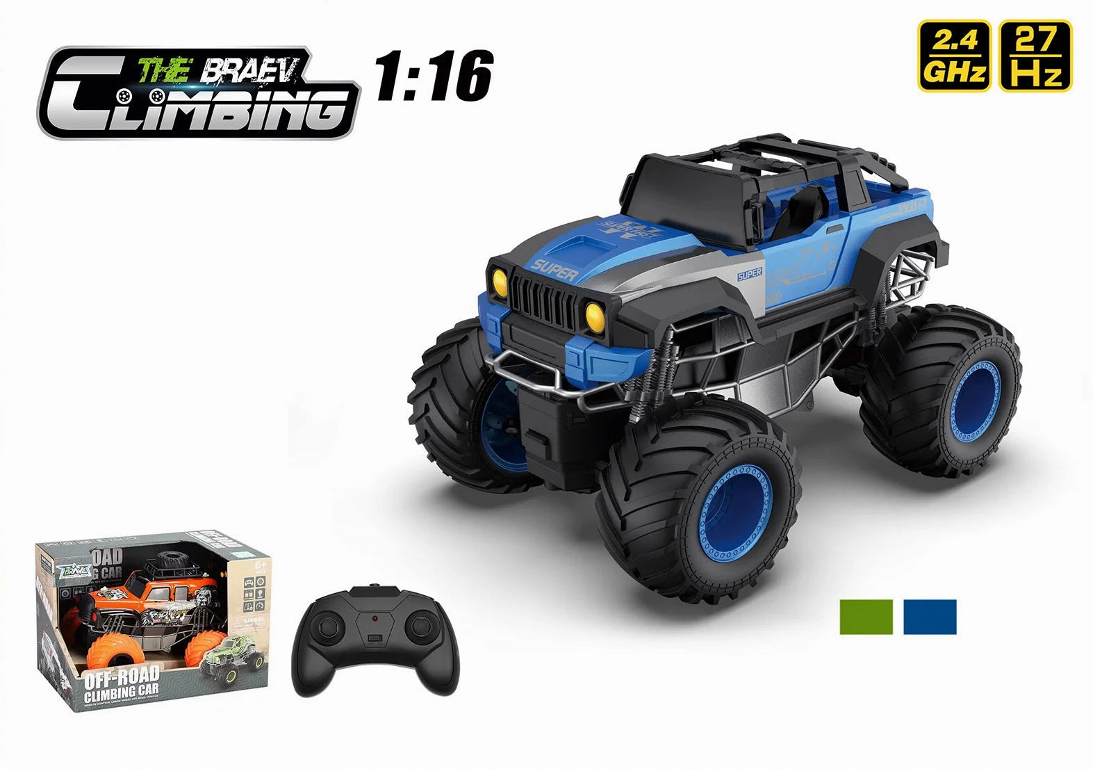 Rc Monster Truck - Off Road Climbing Car 1:16 Scale - Assorted Little adventures Holistic