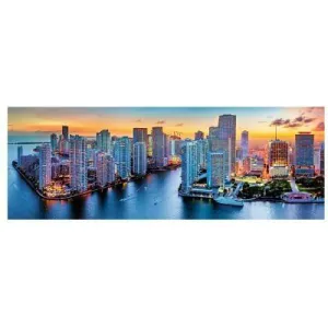 Panorama Jigsaw Puzzle Miami After Dark, 1000 Piece Learn at home