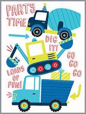 Growing minds Construction Trucks Enclosure Card