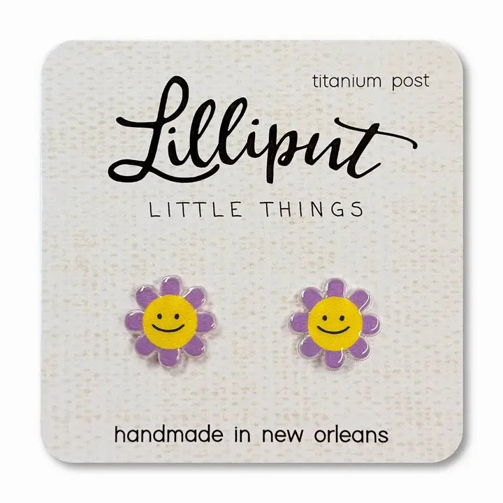 Playful learning Playroom learning Happy Daisy Earring Purple