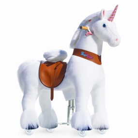 Ponycycle Mechanically Walking Ride-On White Unicorn - Age 7  Playroom learning