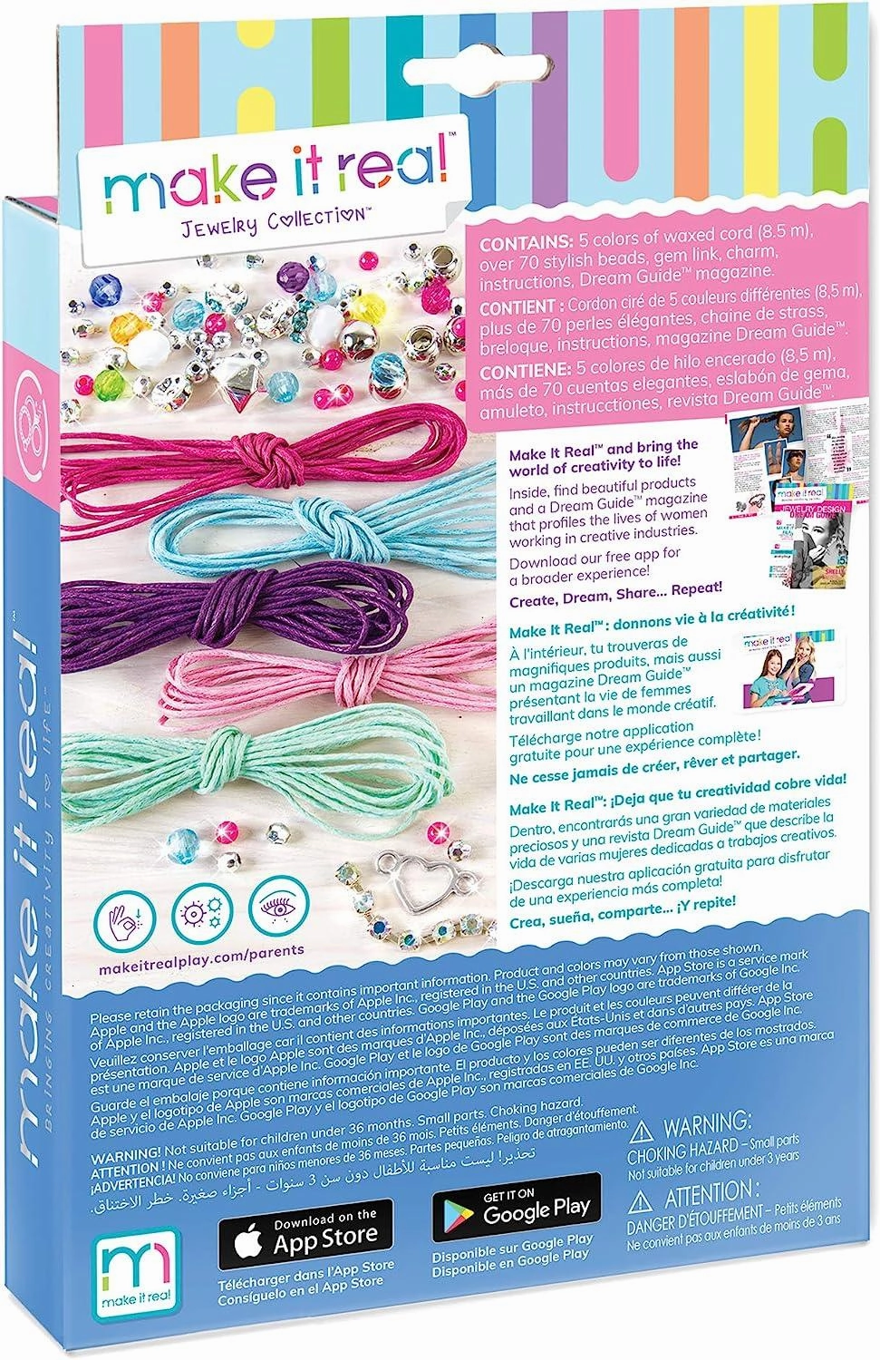 Make It Real Rainbow Jewellery Bracelet Making Kit Little builders