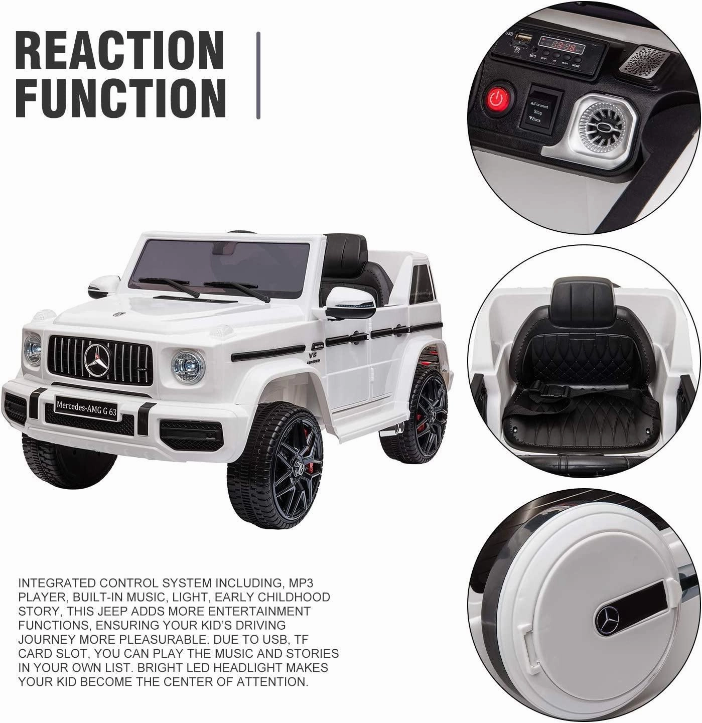 Mercedes-Benz Amg G63 Battery Ride-On Car With Remote Control - White Smart & fun