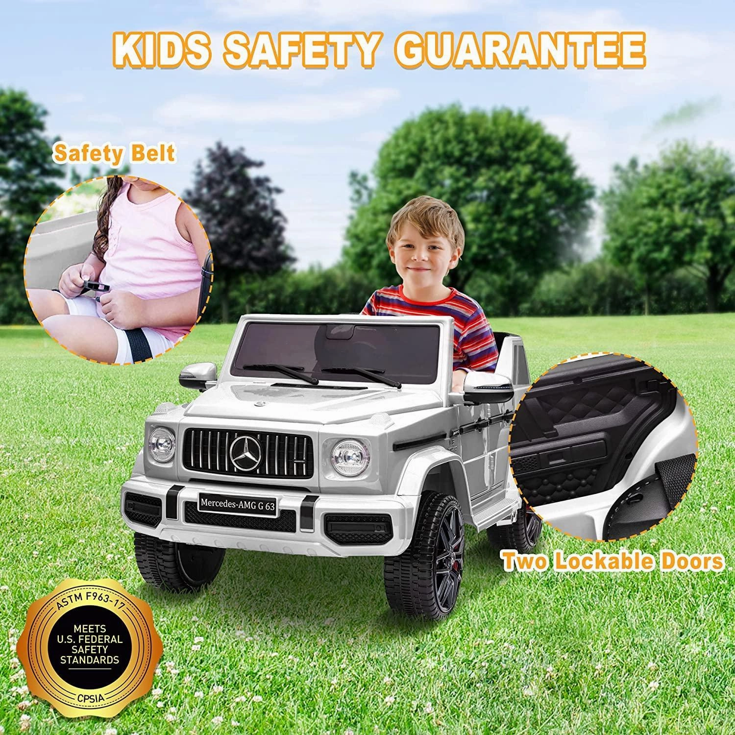 Little learners Mercedes-Benz Amg G63 Battery Ride-On Car With Remote Control - White