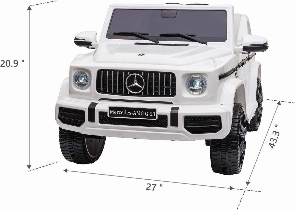 Mercedes-Benz Amg G63 Battery Ride-On Car With Remote Control - White Educational fun
