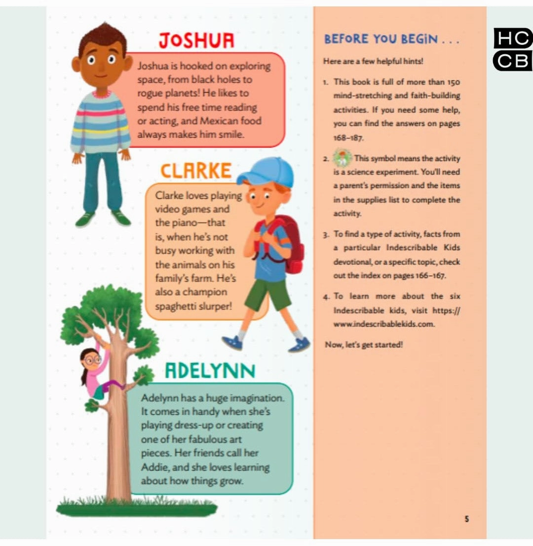 Indescribable Activity Book For Kids : 100  Mind:Stretching And Faith:Building Puzzles Crosswordsstem Experiments And More About God And Science! [Paperback] Giglio Louie Play-based education Play & learn
