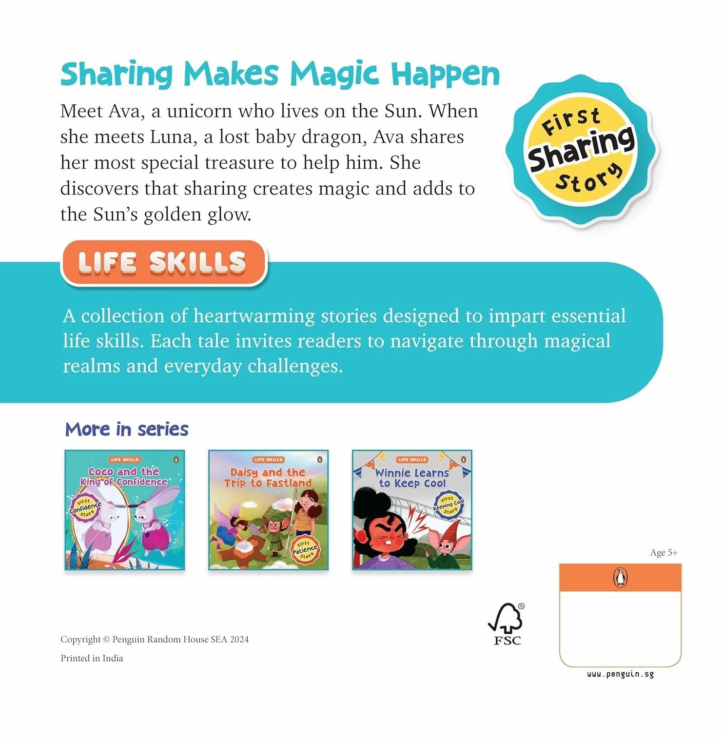 Parent-approved learning Mindful play Life Skills Series: Ava The Unicorn And The Magic Of Sharing (Sharing) (Hb)