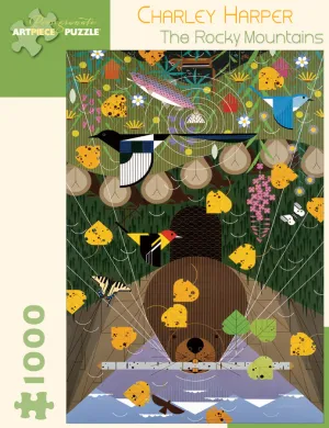 Pomegranate Charley Harper "The Rocky Mountains" 1000 Piece Puzzle Smart kids gear Smart little ones