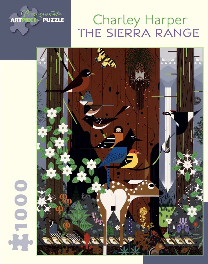 Pomegranate Charley Harper "The Sierra Range" 1000 Piece Puzzle Quiet play for growing minds Growing minds