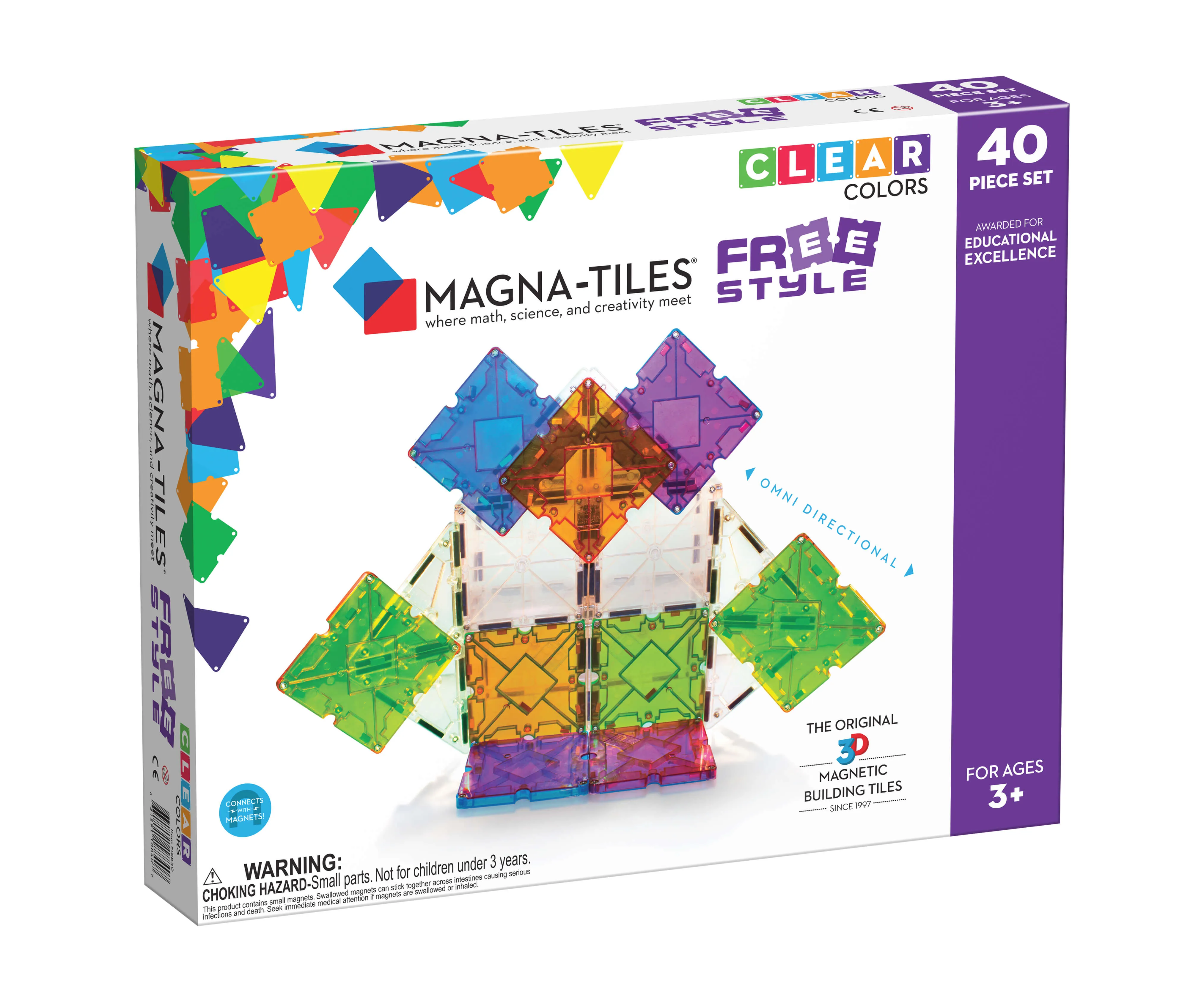 Learning fun Magna-Tiles Free Style 40 Pc Set