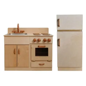 Classic Wooden Kitchen And Refrigerator Bundle Home learning tools Holistic