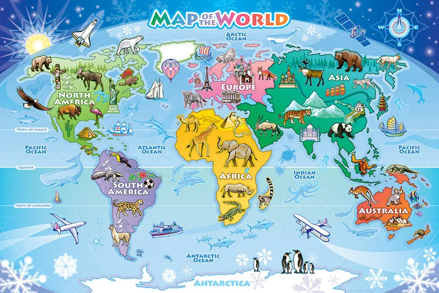 Smart activities for young learners Cobble Hill - Map Of The World (Floor 48Pc)