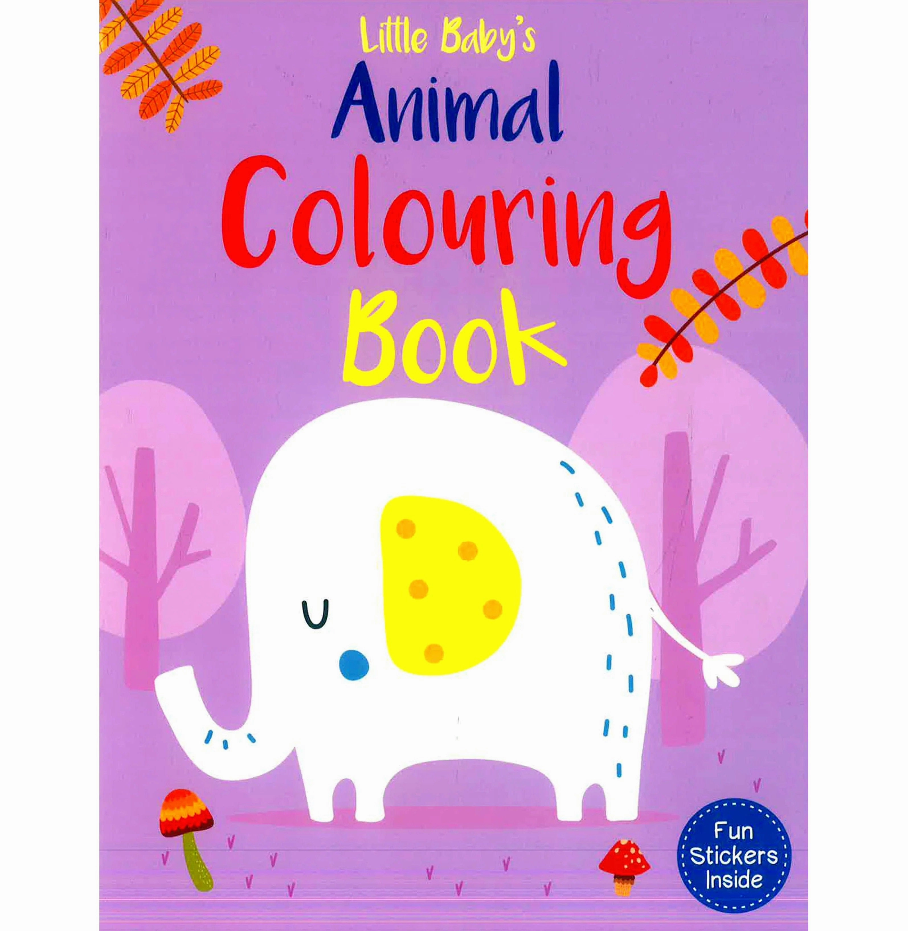 Preschool minds Little Baby'S: Aninmal Colouring Book - Fun Stickers Inside
