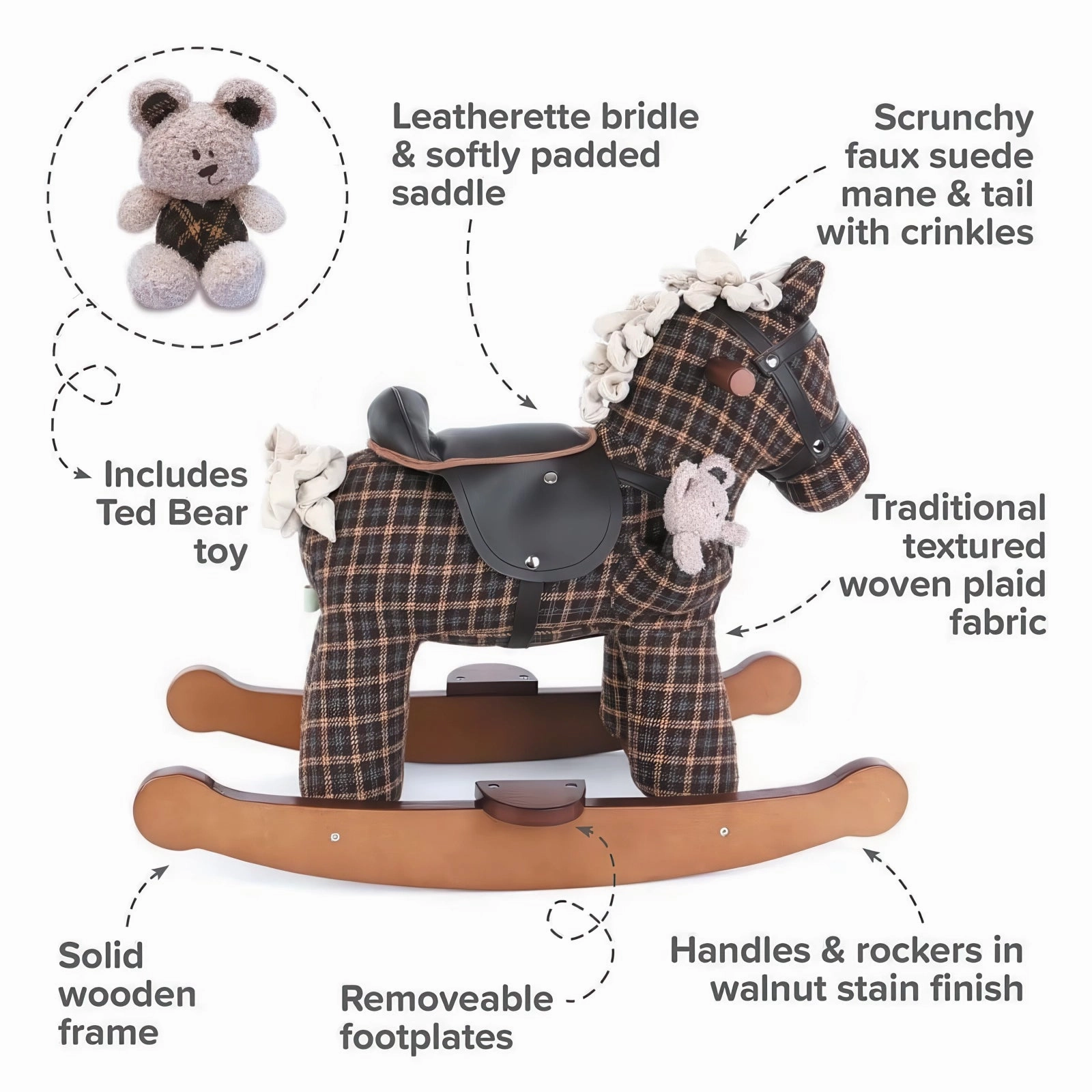Little Bird Told Me Rufus & Ted Rocking Horse Home learning tools