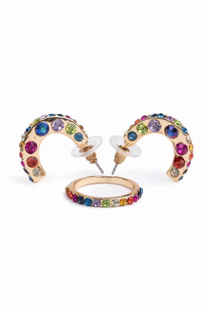 Boutique Chic Rockin' Rhinestone Earrings & Ring Set Kids essentials
