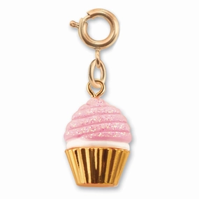 Gold Pink Glitter Cupcake Charm Learn & grow Young learners