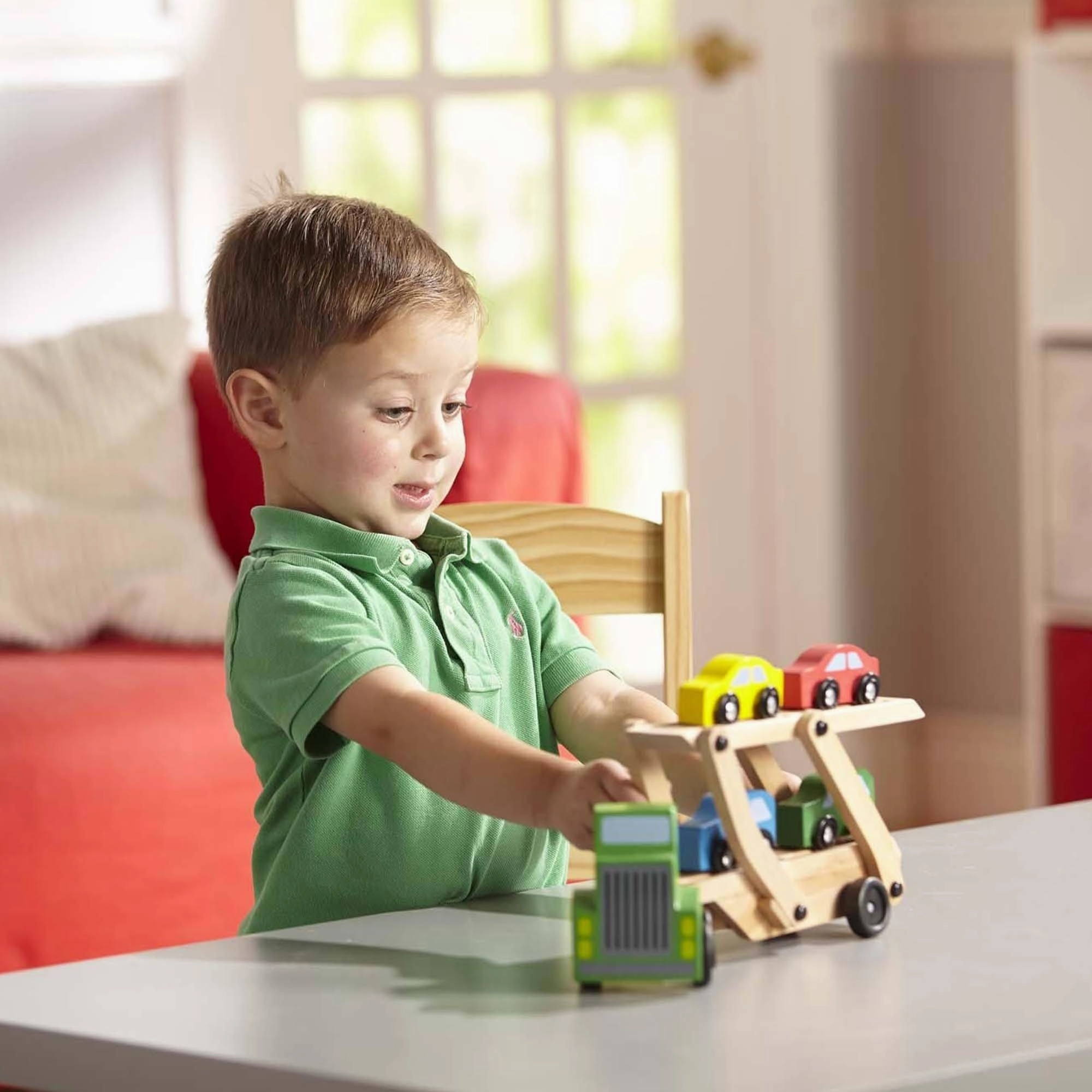Happy hands Active learners Melissa & Doug 14096 Car Carrier Truck & Cars Wooden Toy Set