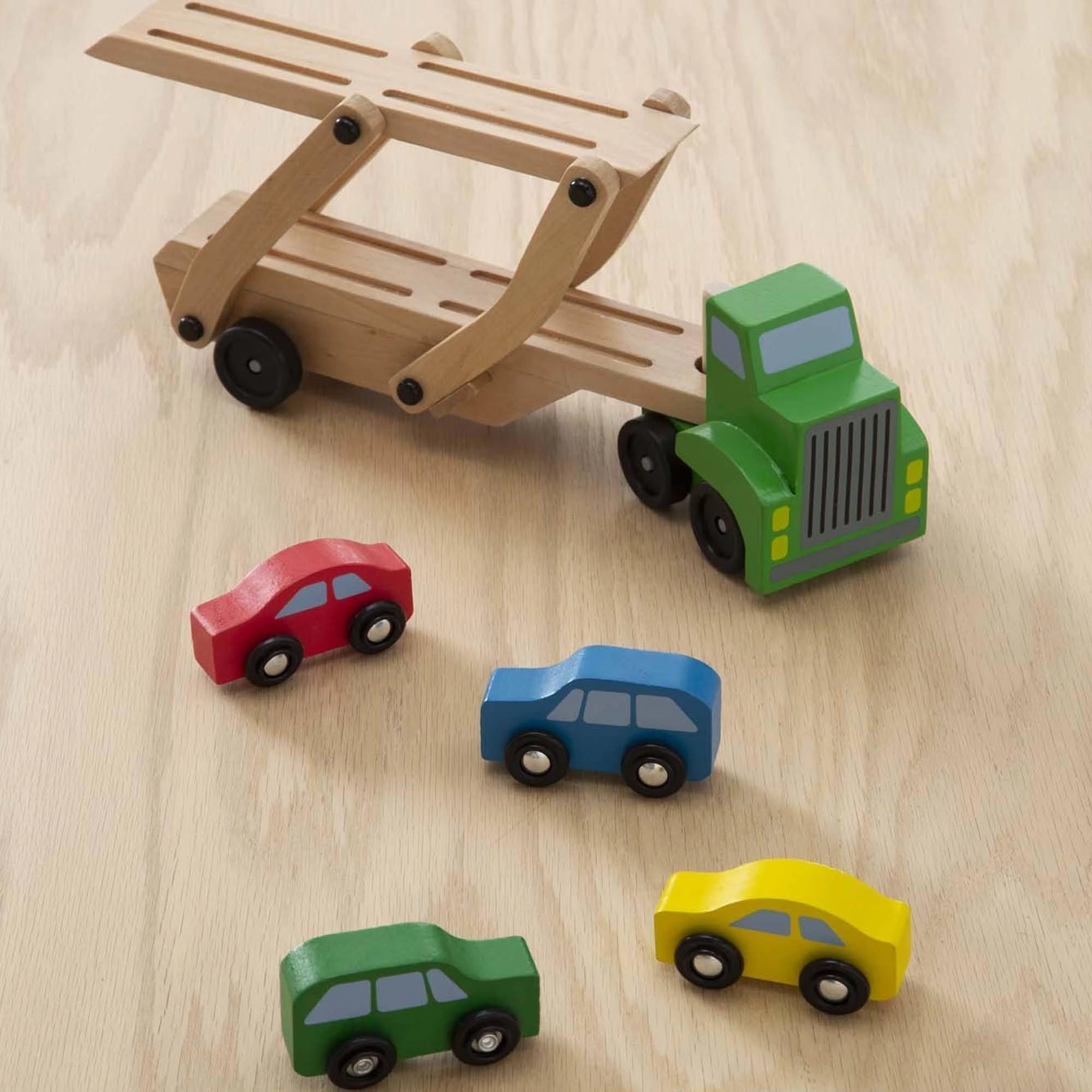 Tiny thinkers Young imaginations Melissa & Doug 14096 Car Carrier Truck & Cars Wooden Toy Set