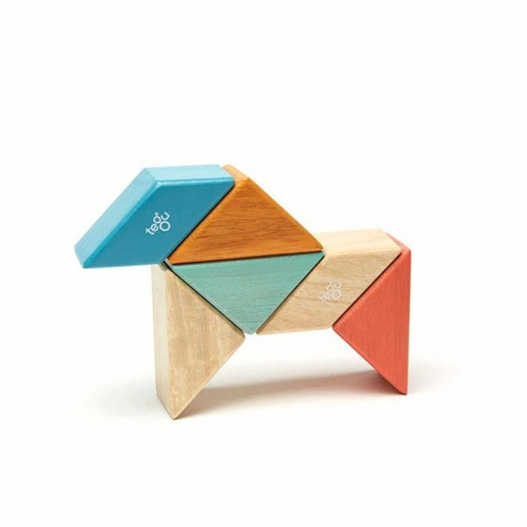 Growing minds Pocket Pouch Prism Wooden Magnetic Blocks - Sunset