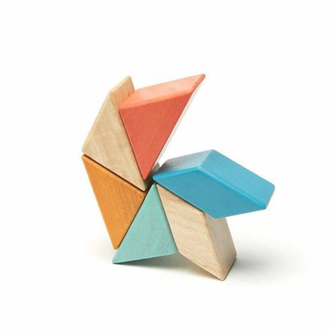 Skill-building tools Pocket Pouch Prism Wooden Magnetic Blocks - Sunset