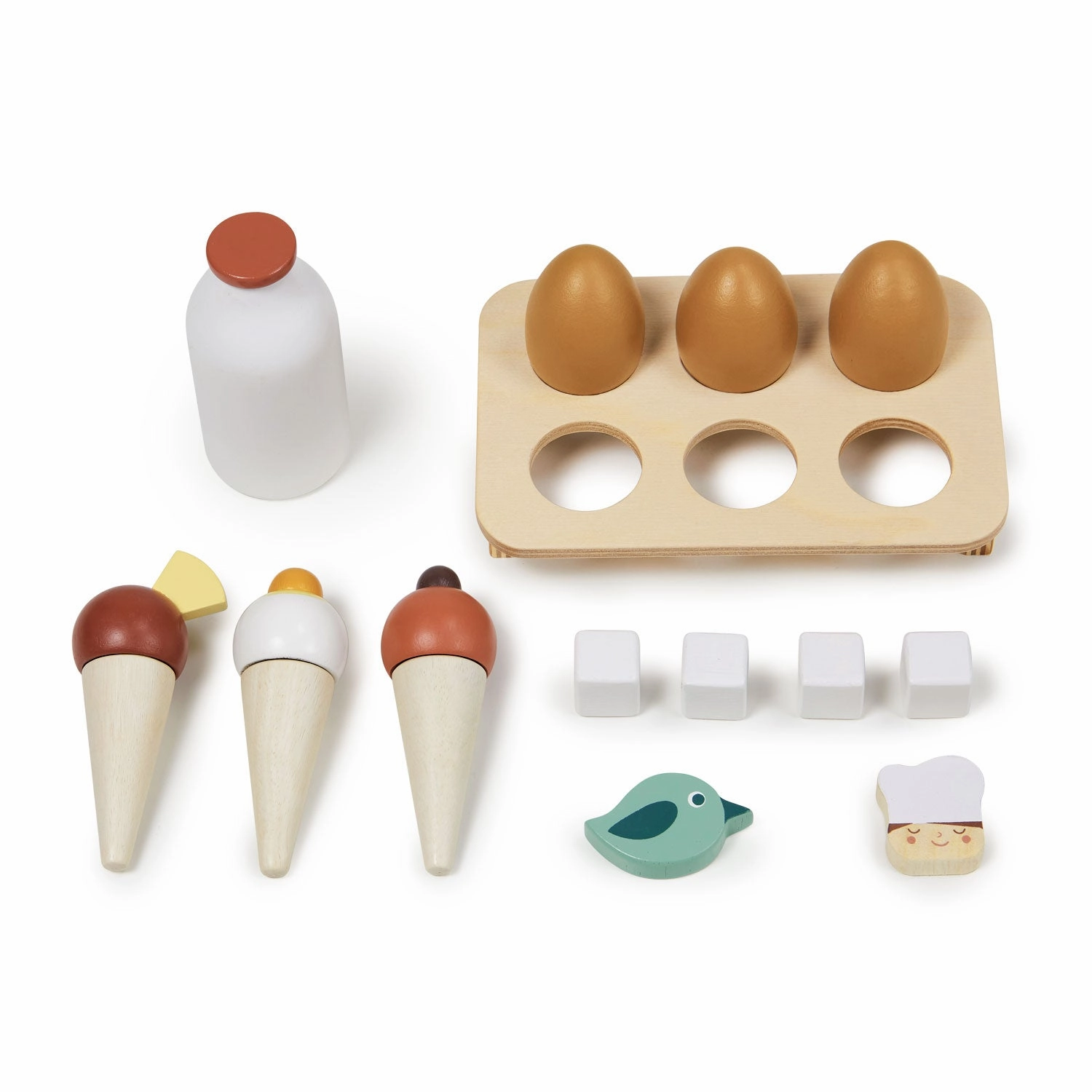 Holistic Wooden Refrigerator And Food Set