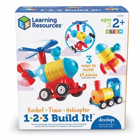 Learning tools 1-2-3 Build It! Rocket-Train-Helicopter