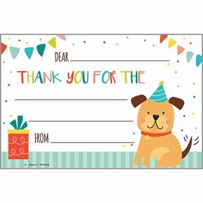 Quiet play for growing minds Discover & grow Party Puppy Thank You Postcards