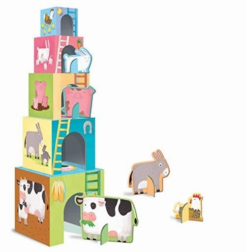 Animal Blocks:Baby Animals Of The Farm [Board Book] Gaule Matteo Early learning