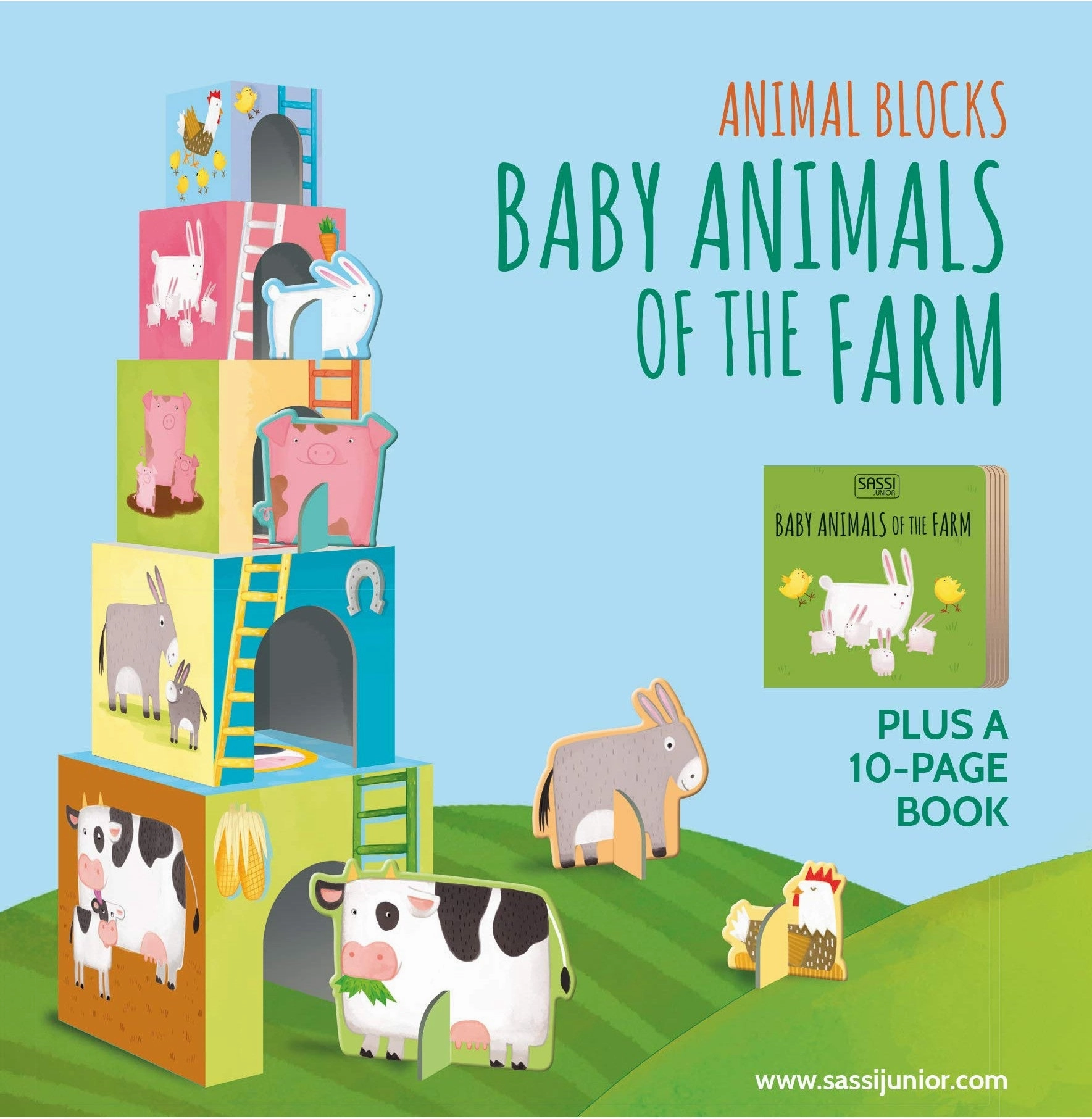 Playful learning Mini makers Animal Blocks:Baby Animals Of The Farm [Board Book] Gaule Matteo