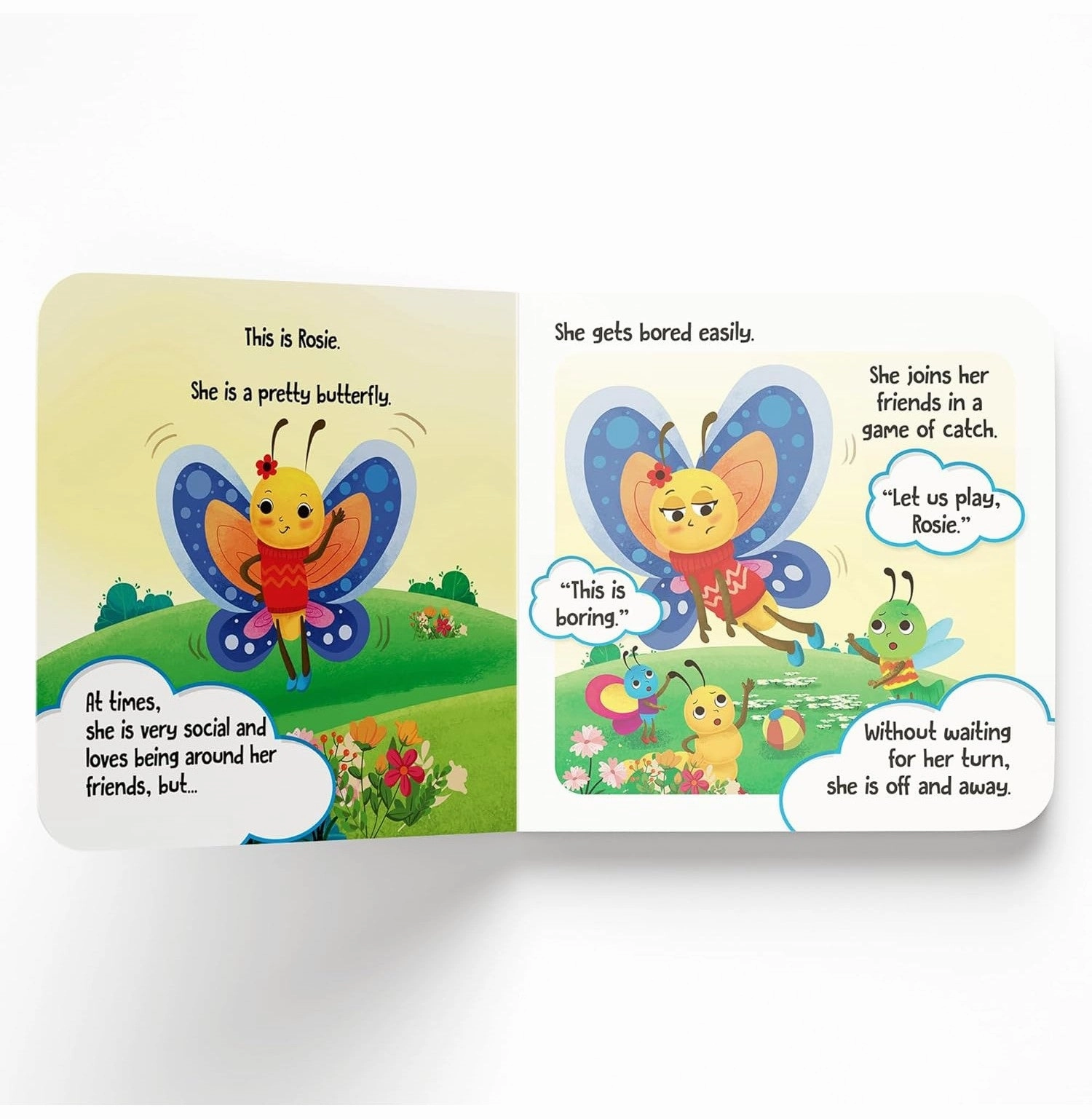Quiet play for growing minds Little Tales Big Values: Rosie The Social Butterfly Is Always Bored