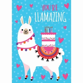 Play-based education Play & learn Llama Foil Birthday Card