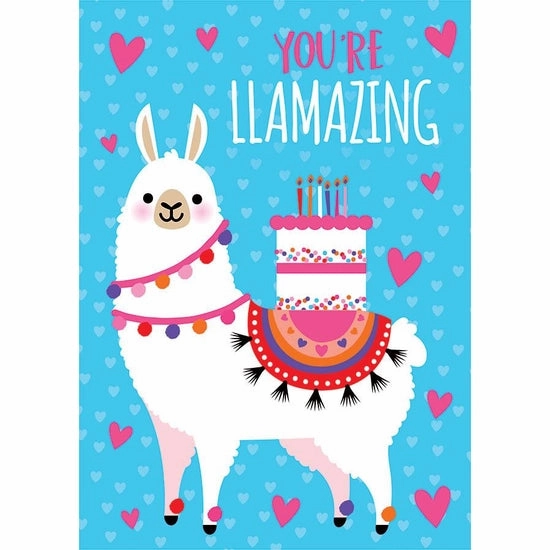 Play-based education Play & learn Llama Foil Birthday Card