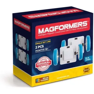 Playful learning Smart kids gear Magformers Single Set Line 2 Pc Wheel Pk - Blue