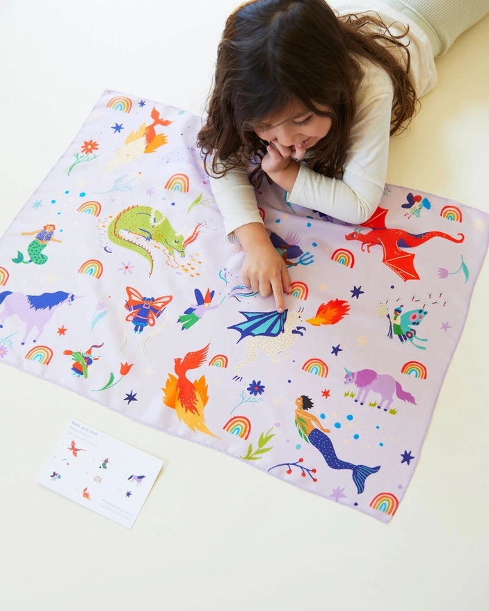 Magical Creatures Seek & Find Playsilks Kids discovery tools Tiny thinkers