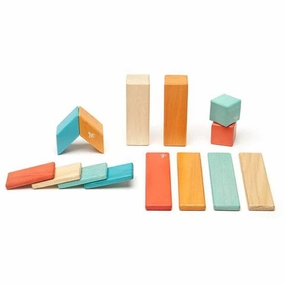 Joyful learning Magnetic Wooden Blocks - 14 Piece Set Sunset