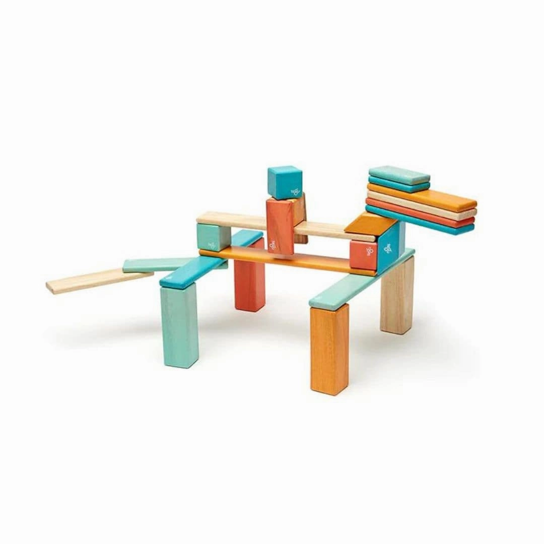 Magnetic Wooden Blocks - 24 Piece Set Sunset Mindful play