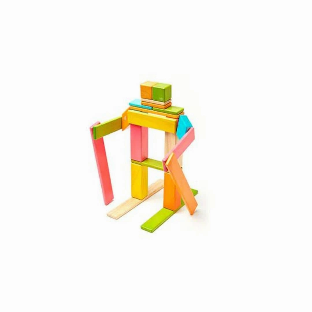 Imaginative play Little learners Magnetic Wooden Blocks - 24 Piece Set Tints