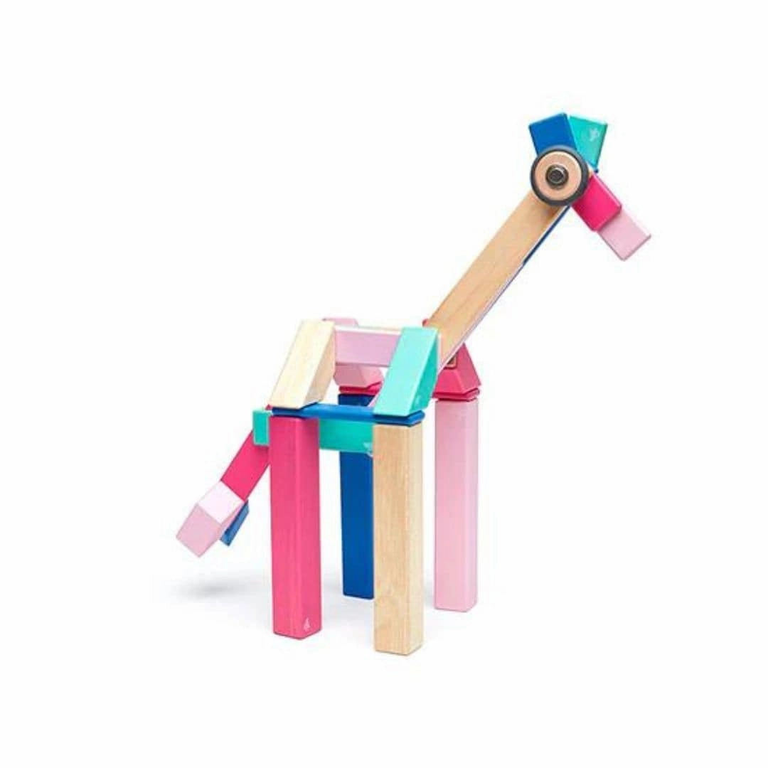 Learn at home Magnetic Wooden Blocks - 42 Piece Set Blossom